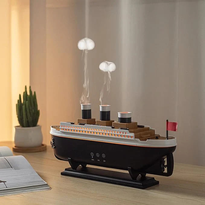 Titanic Steam Ship Design Humidifier Diffuser مرطب ومعطر الهواء بتصميم سفينة تيتانيك البخارية