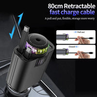 5-in-1 Car Charger with Star light  شاحن سيارة 5 في 1 مع ضوء النجوم