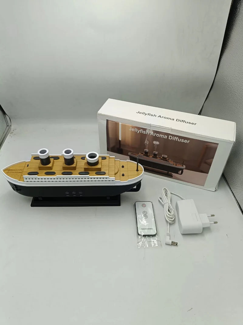 Titanic Steam Ship Design Humidifier Diffuser مرطب ومعطر الهواء بتصميم سفينة تيتانيك البخارية